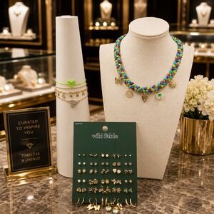 Wild Fable Jewelry Bundle Y2K Coquette Festival Charm Necklace Bracelets Set